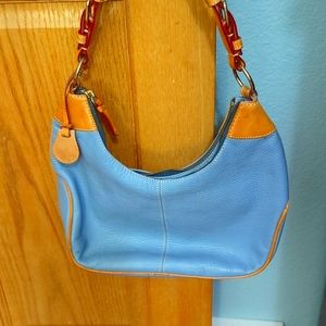 Vintage Dooney & Bourke large All Weather Leather 2 shoulder bag in blue